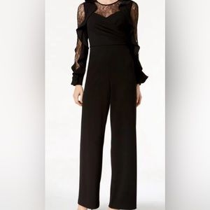 Adrianna Papell black ruffle jumpsuit